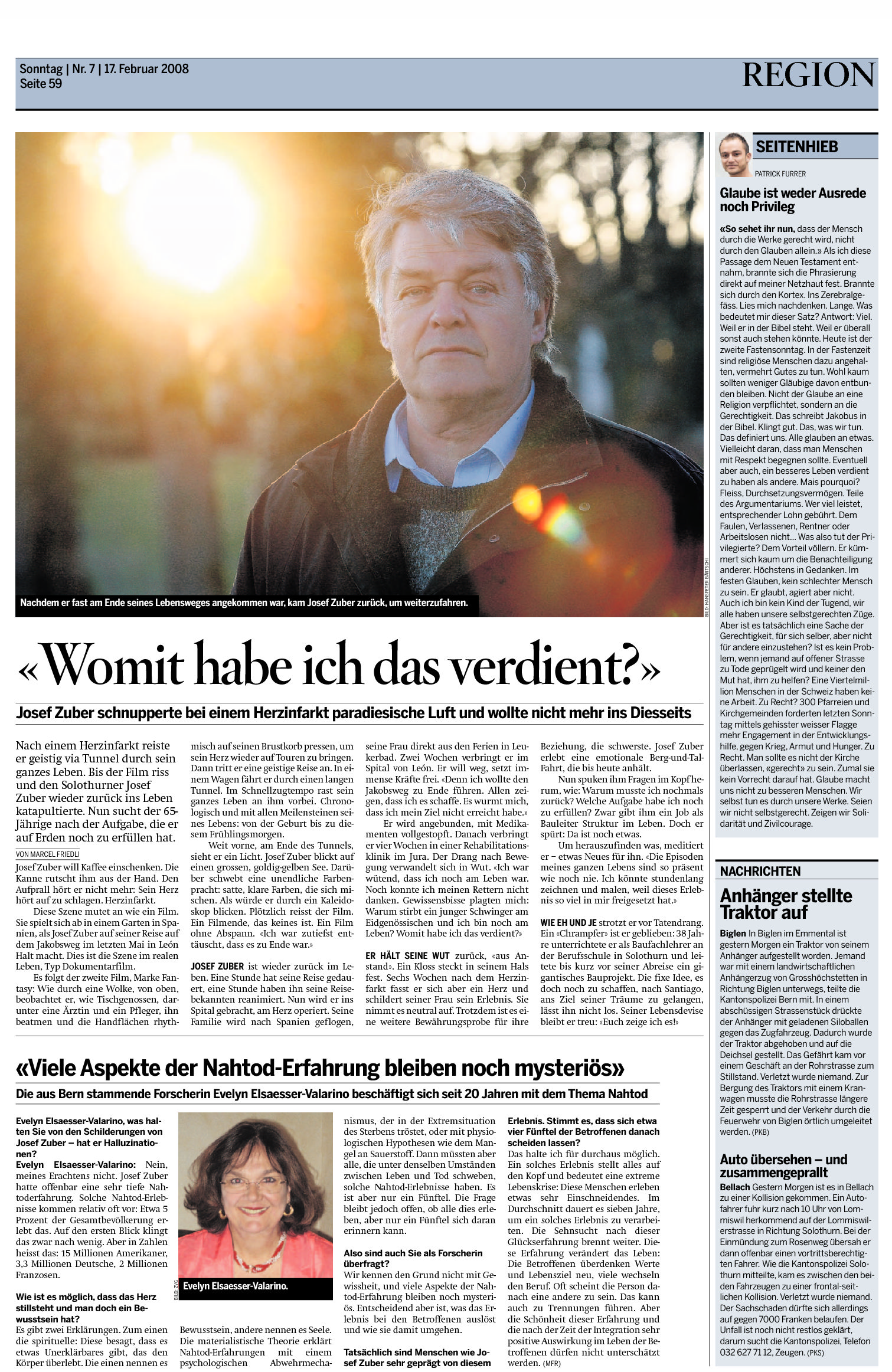 2008.02.17 | Womit habe ich das verdient? | Mittelland Zeitung